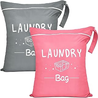 Pink and Grey Travel Laundry Bags